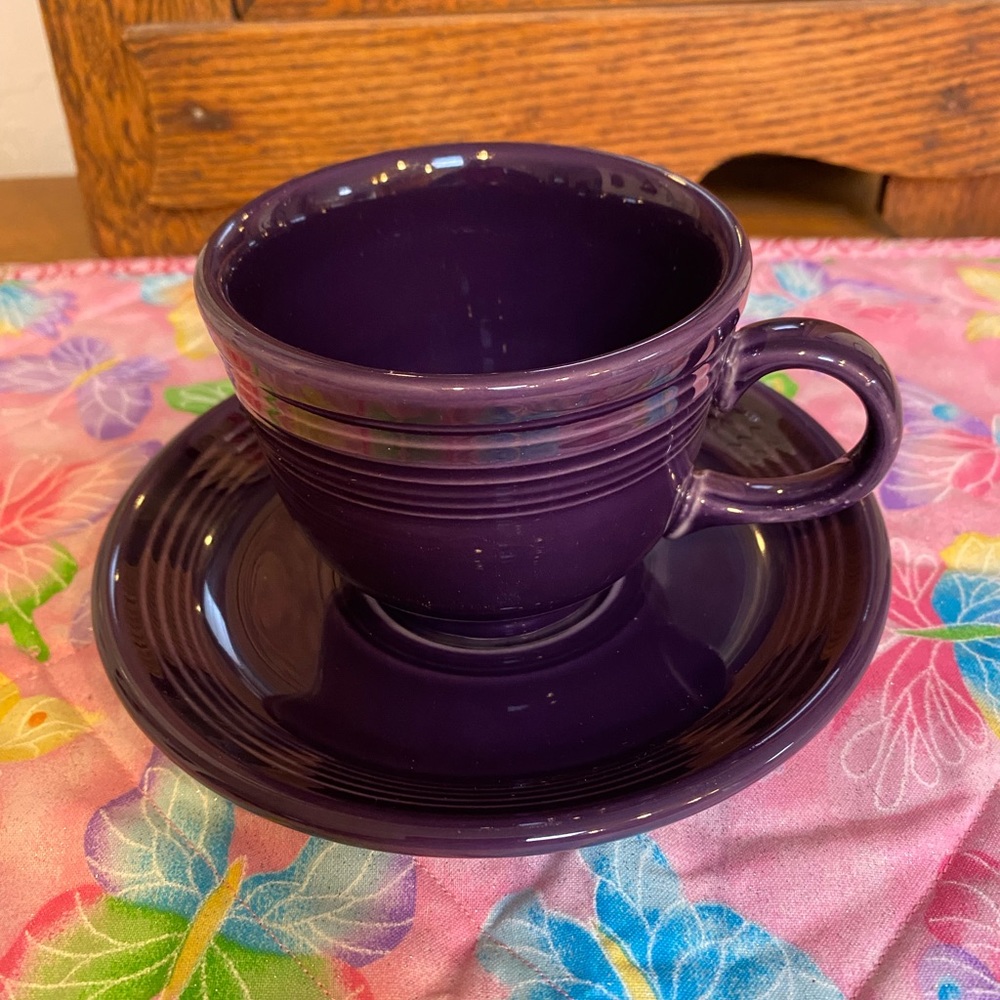 Fiestaware teacup/saucer, color retired in 2014